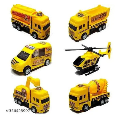 Pack of 6 Friction Power Wheels Toy Truck