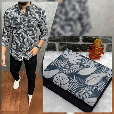 Unstitched Polycotton Shirt & Trouser Fabric Self Design