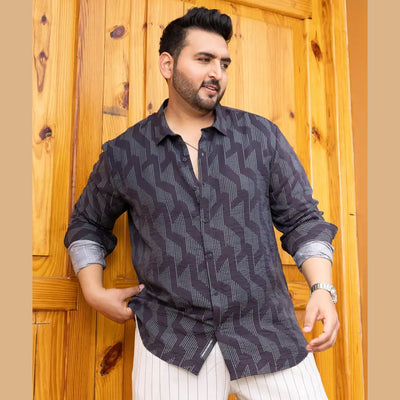 Men Regular Fit Printed Spread Collar Casual Shirt