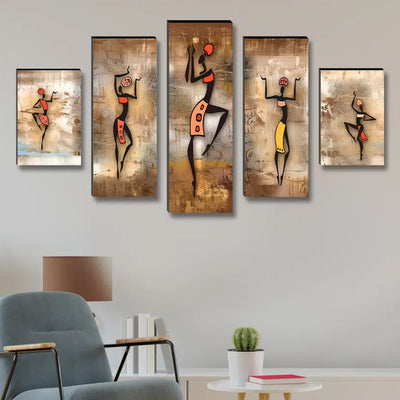 Saf African Lady UV Textured Set of 5